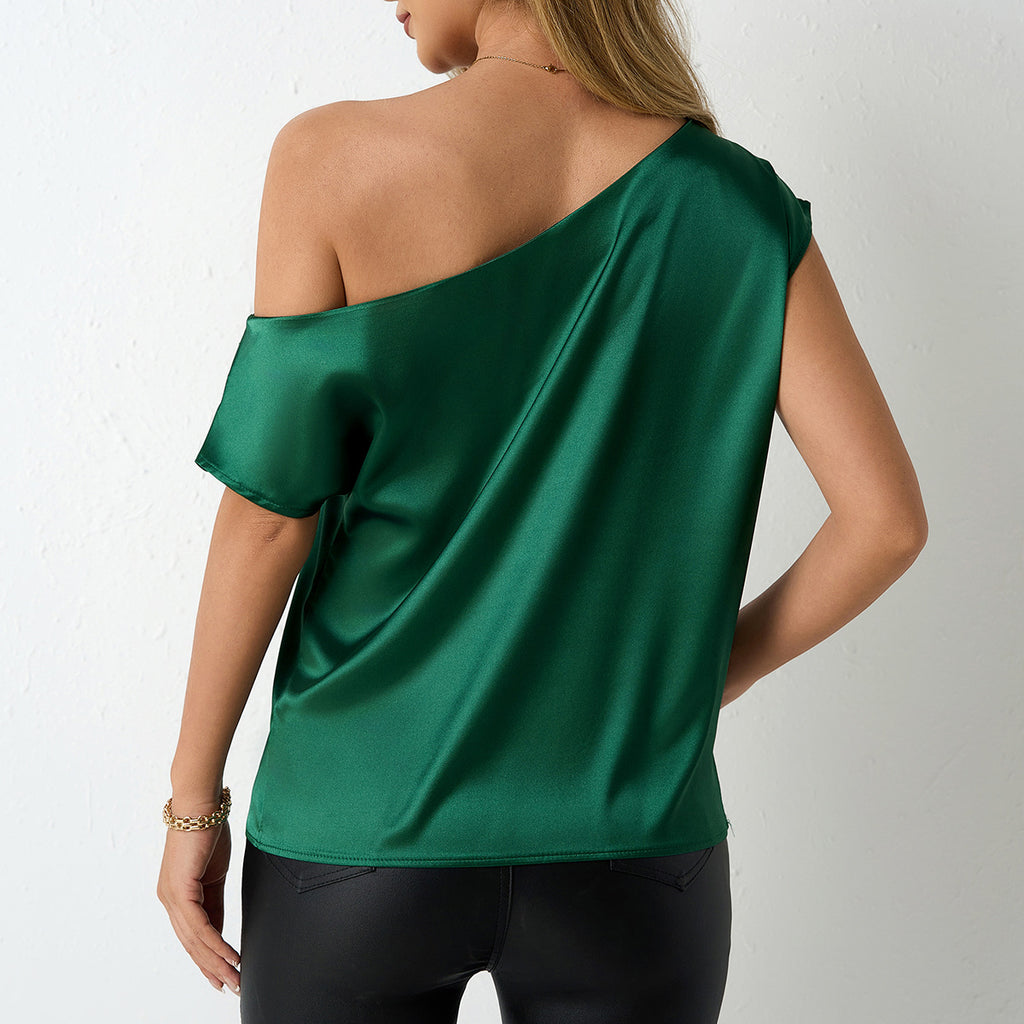 Women's Satin One-Shoulder Top - view 8