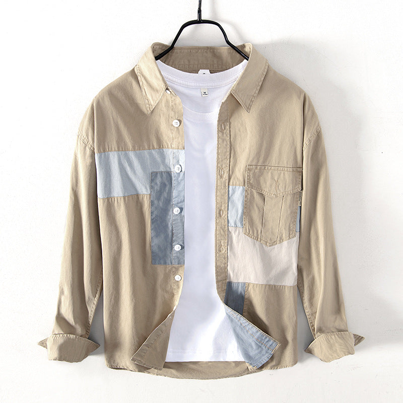 Men's Cotton Patchwork Shirt Jacket - view 2