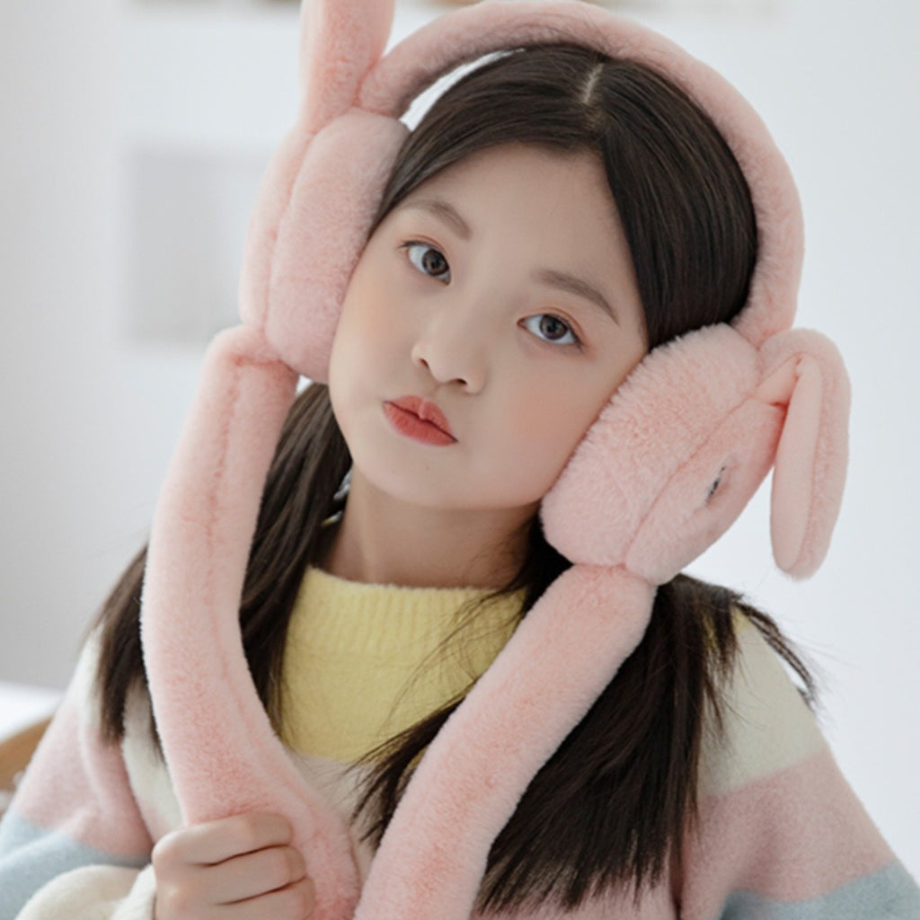 Kids rabbit-ear warm earflap hat – view 1