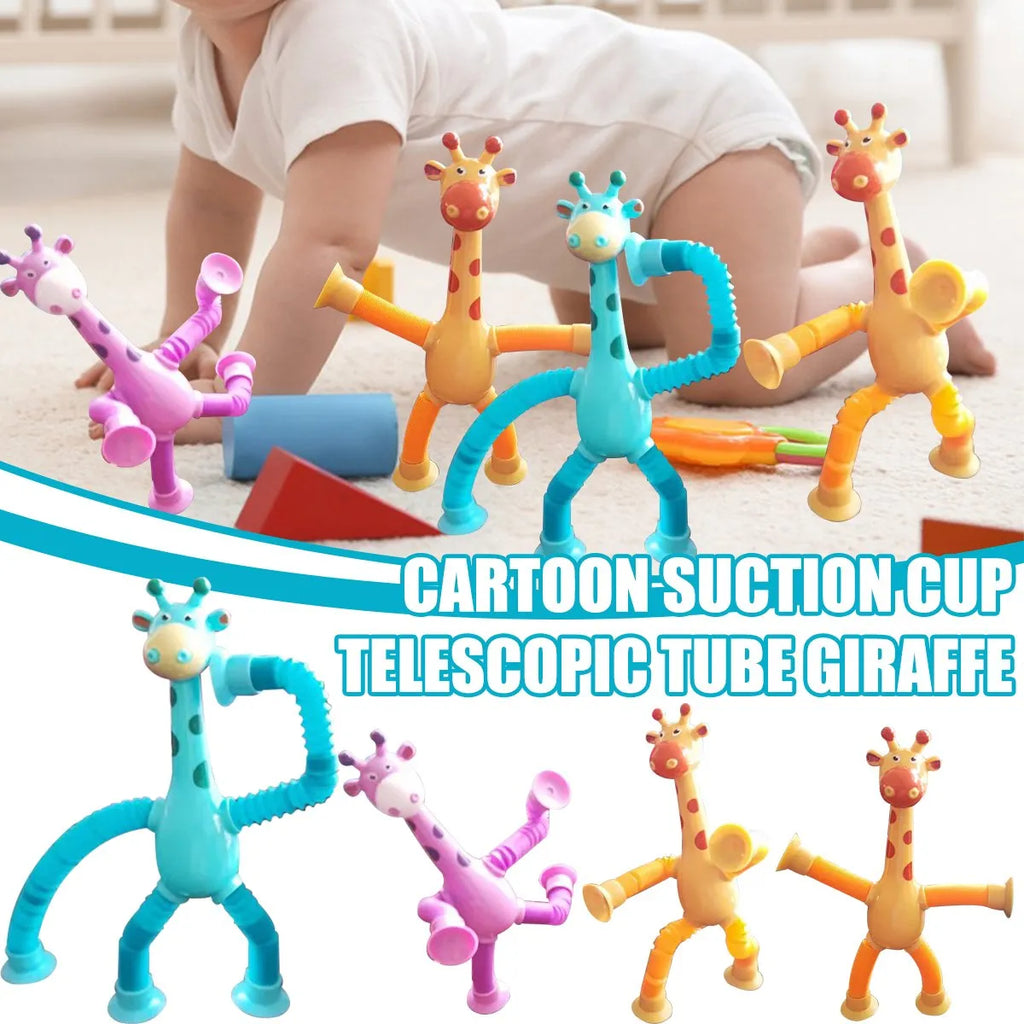 Colorful giraffe stretch sensory fidget tubes novelty desk toy
