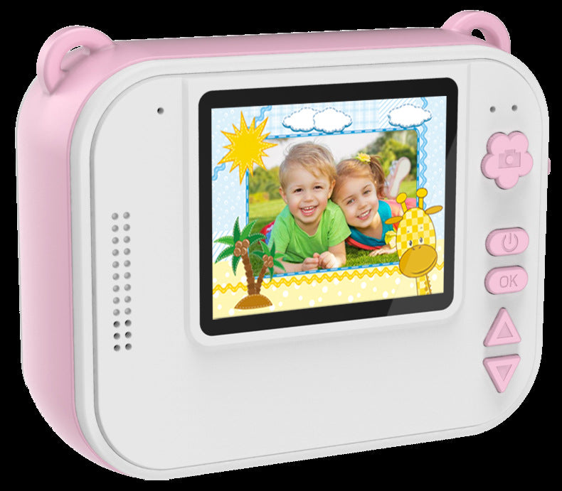 Pink kids' camera front view
