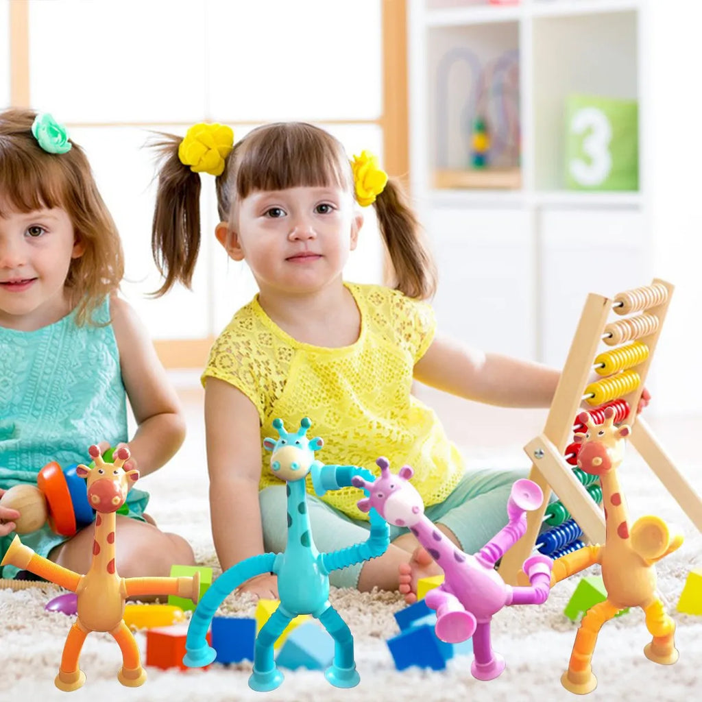 Colorful giraffe stretch sensory fidget tubes novelty desk toy
