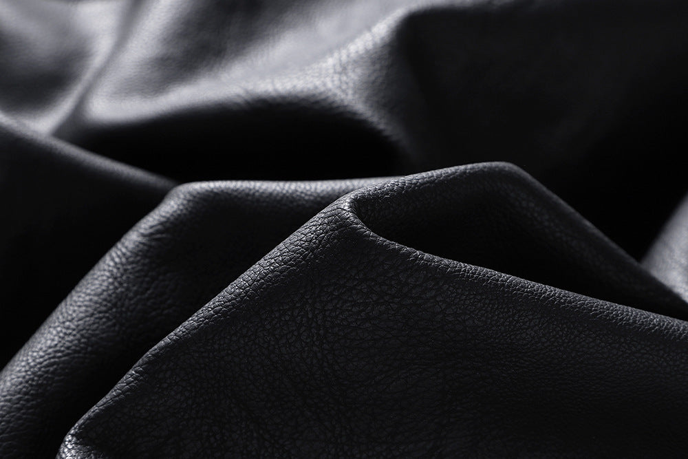 Men's Hooded Faux Leather Jacket - view 6