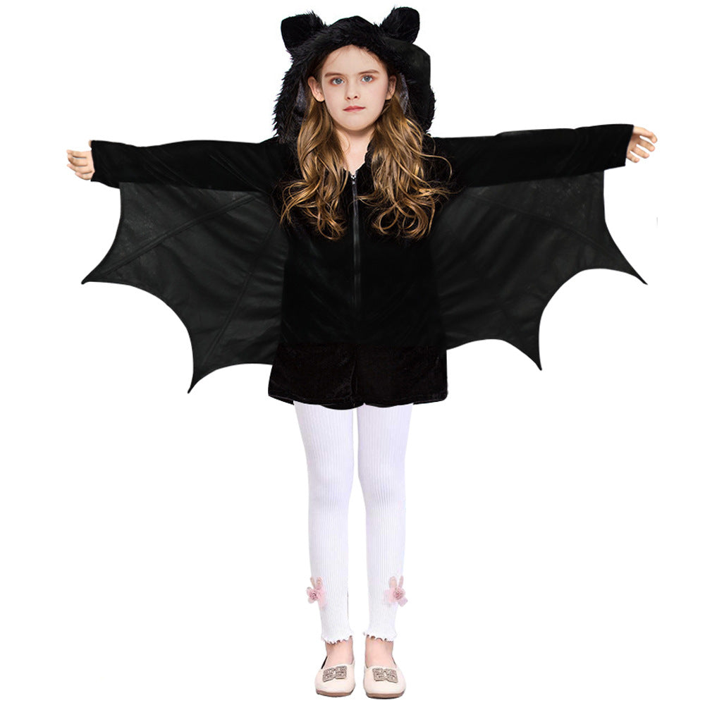 Kids' black bat cape Halloween costume – view 1