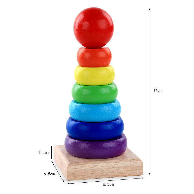 Rainbow stacking ring tower toy – view 4