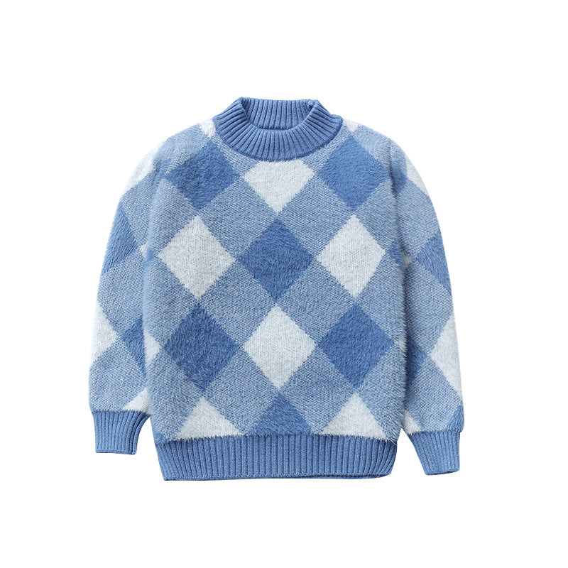 Boys' Argyle Knit Pullover Sweater - view 2