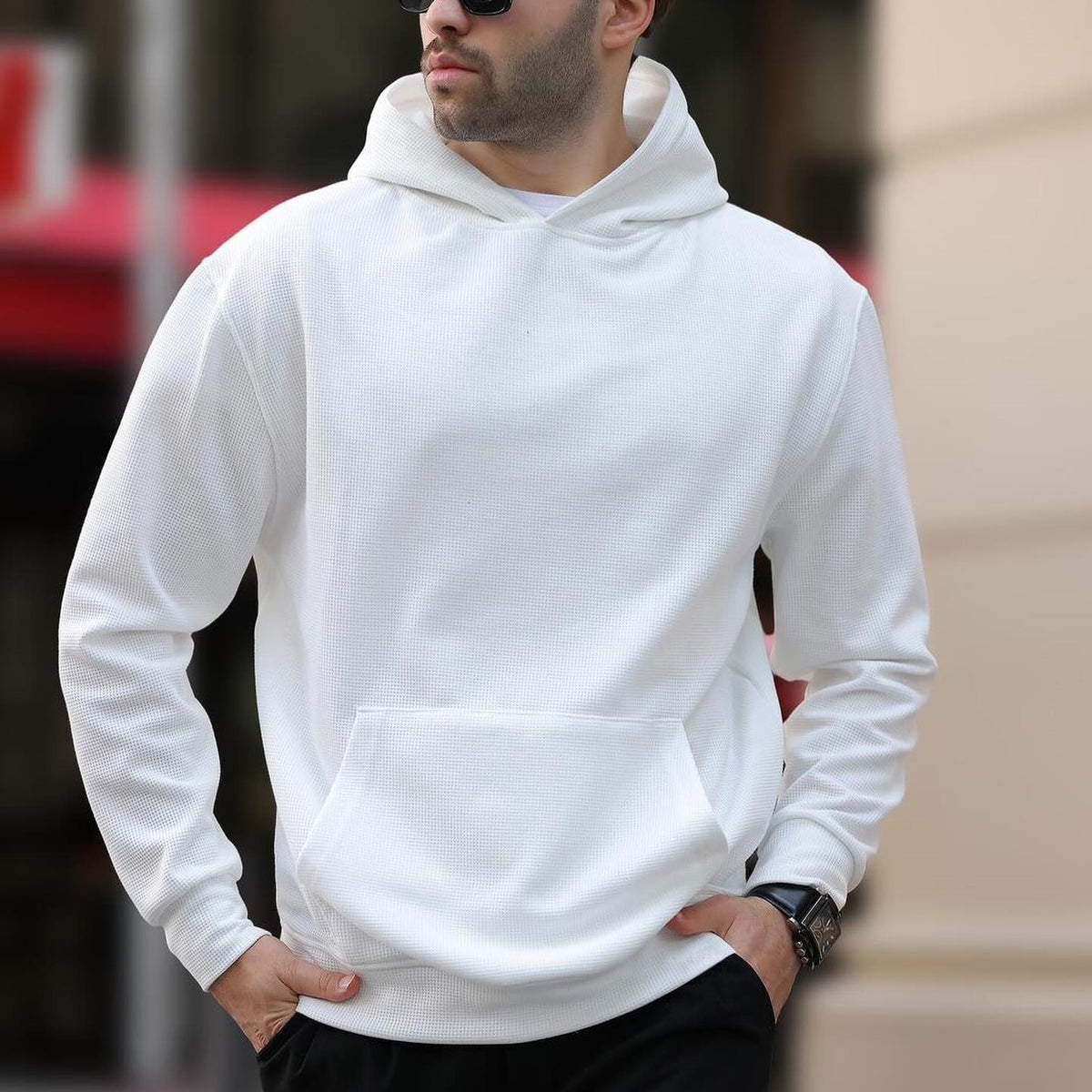 Men's Pullover Hoodie with Kangaroo Pocket - view 4