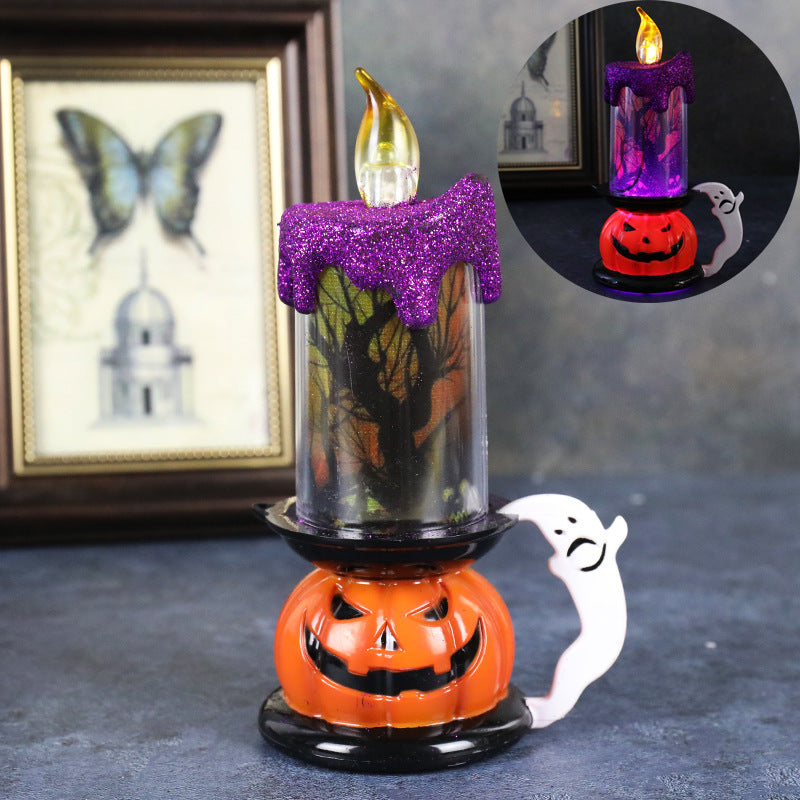 Pumpkin and skull LED candle lantern – view 6