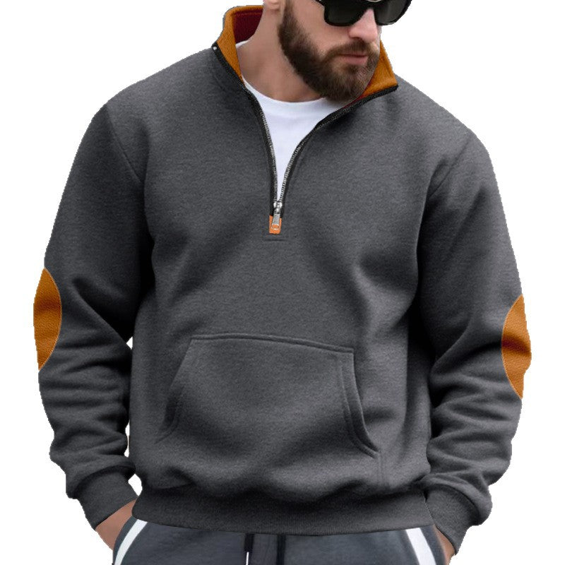 Men's Quarter-Zip Fleece Sweatshirt with Elbow Patches - view 9