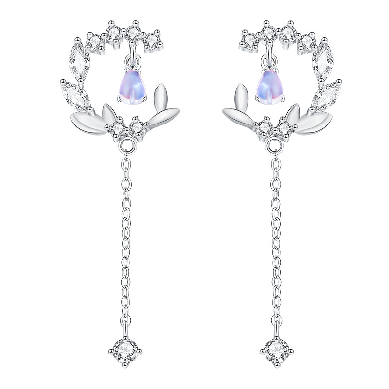 Crystal Flower Drop Earrings