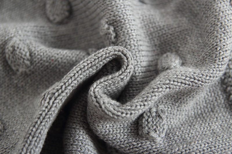 Grey baby knit sweater romper – view 6