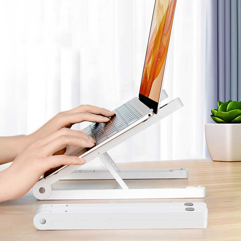 Black foldable plastic laptop stand – view 2