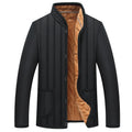 Men's Plush-Lined Stand-Collar Winter Jacket