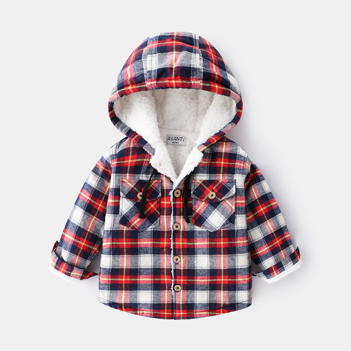 Boys' plaid hooded shirt jacket – view 4