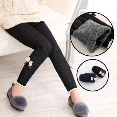 Girls' leggings with bow trim – view 4