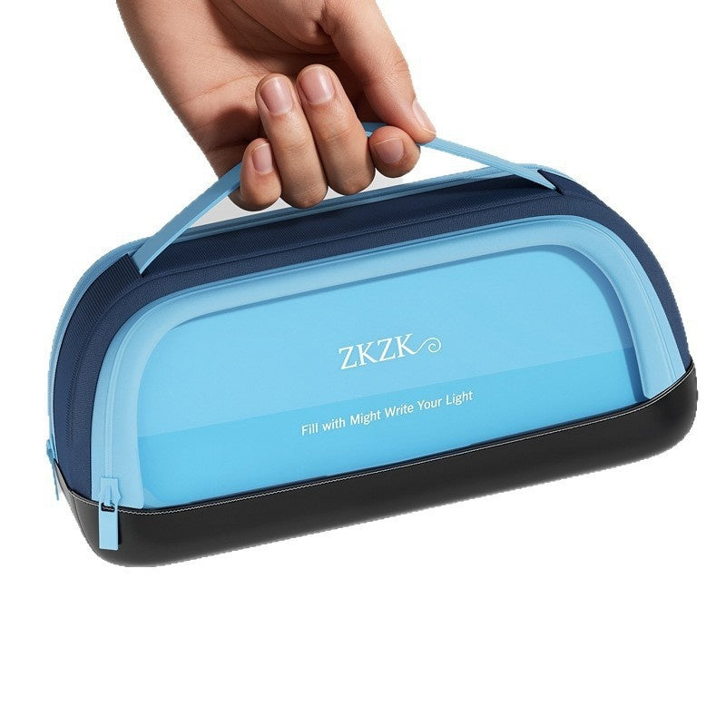 Large pencil case magnetic flap open