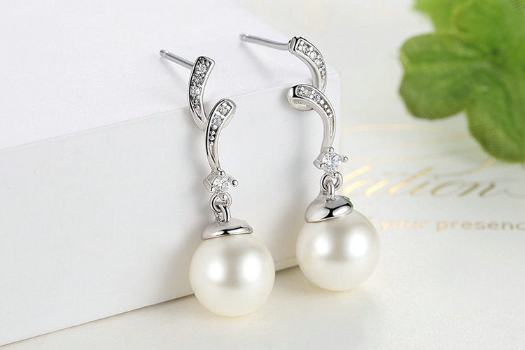 Sterling Silver Pearl Drop Earrings
