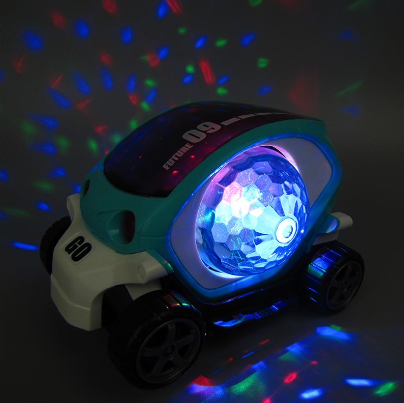 Toy car showing its colourful light effect