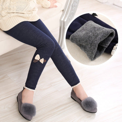 Girls' leggings with bow trim – view 3