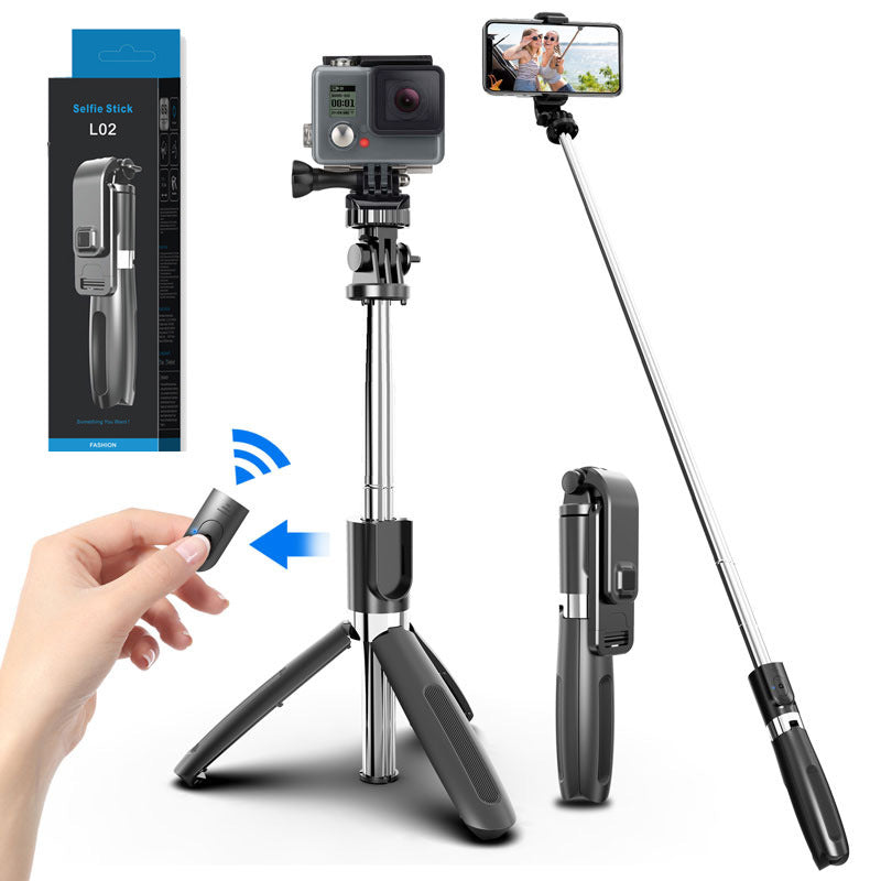 Bluetooth selfie stick tripod with wireless remote – view 1