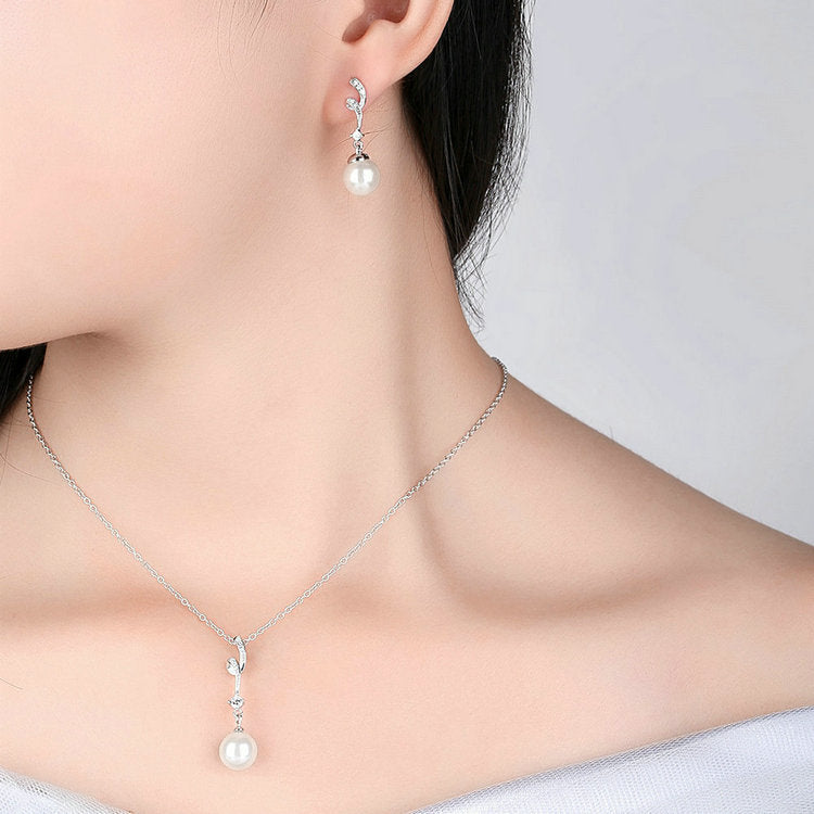 Sterling Silver Pearl Drop Earrings - view 6