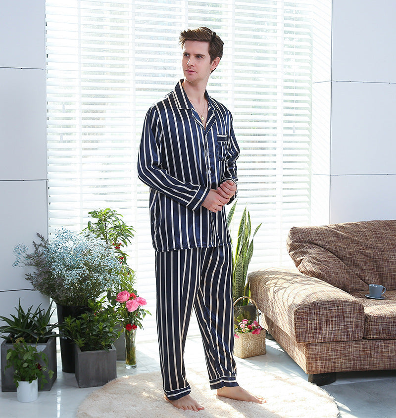 Men's Striped Satin Pajama Set – view 4