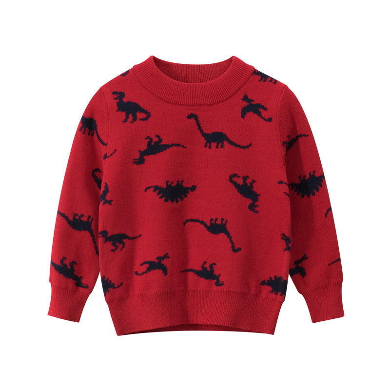 Boys' Dinosaur Knit Sweater – view 3