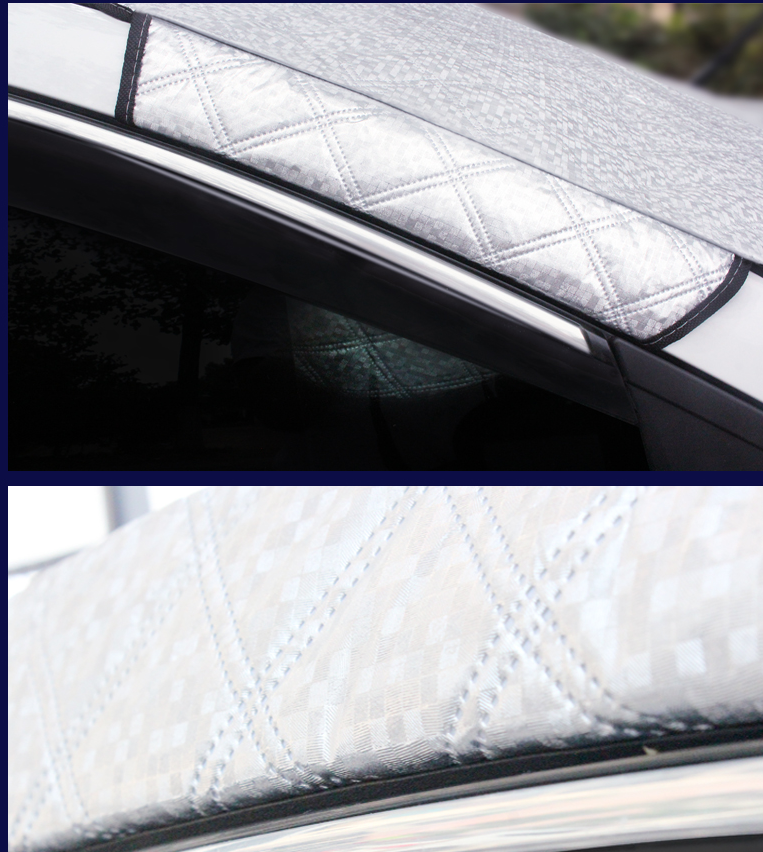 Windshield cover edge detail on the car