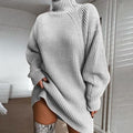 Women's Turtleneck Knit Sweater Dress - view 5