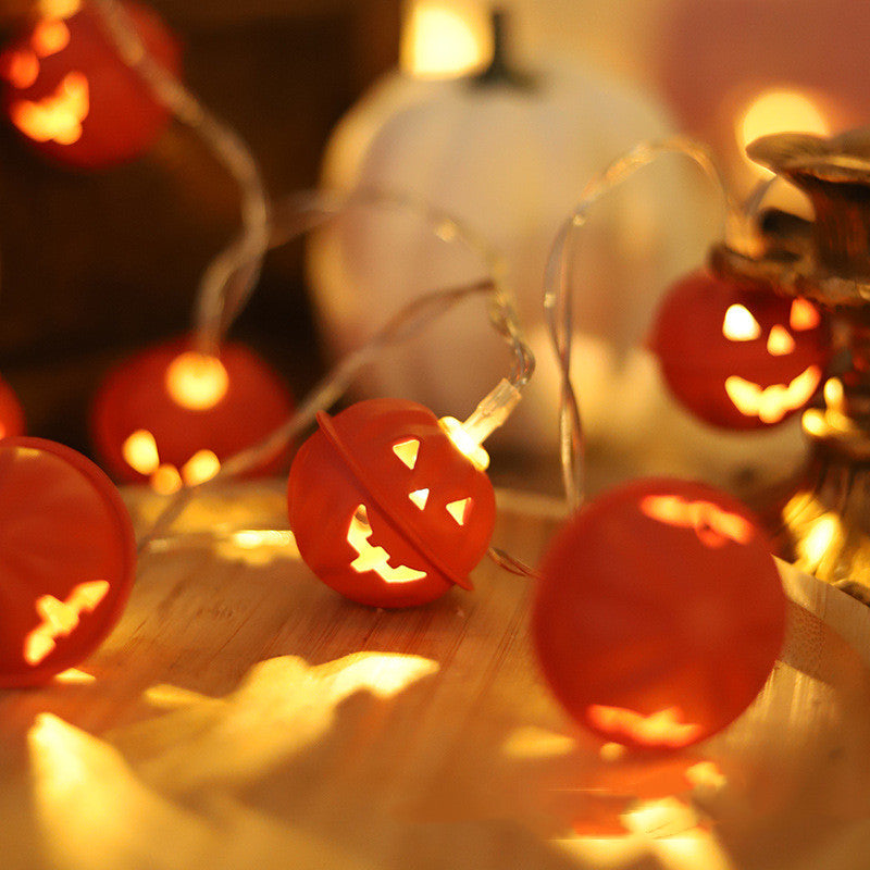 Jack-o'-lantern pumpkin LED string lights – view 2