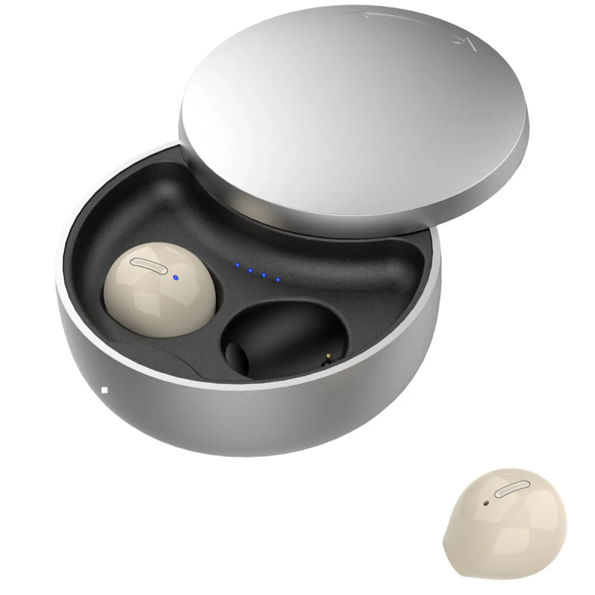 Wireless Bluetooth earbuds with charging case in black