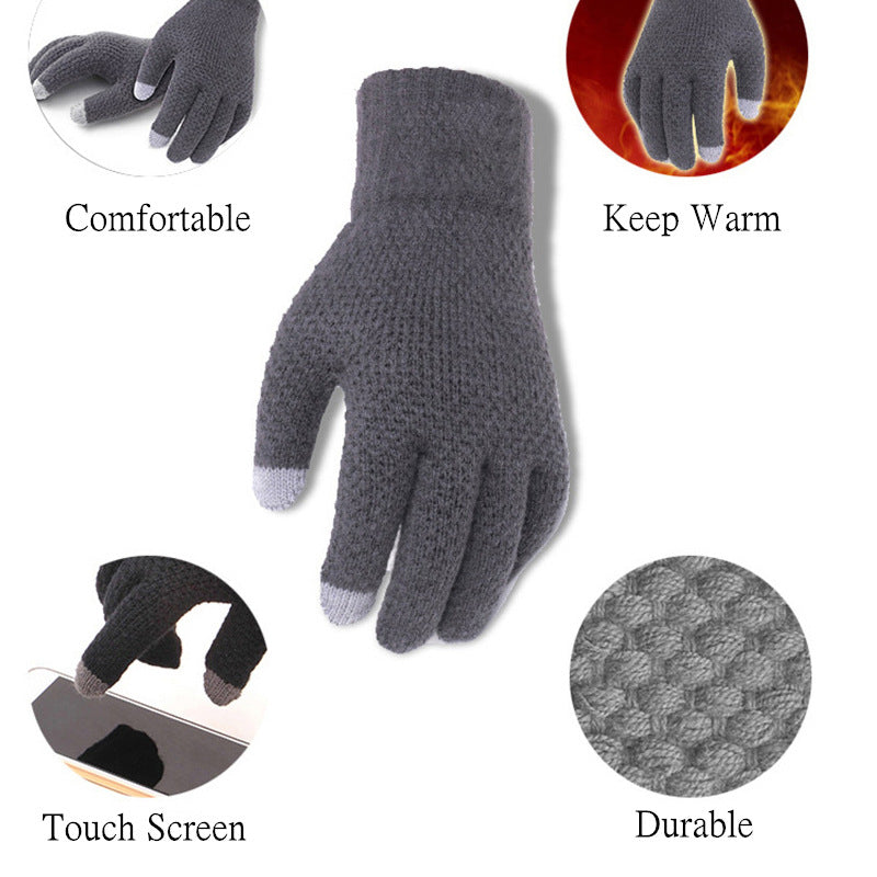 Men's Warm Knit Winter Gloves - view 9