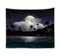 Ocean and moon nature wall tapestry – view 1