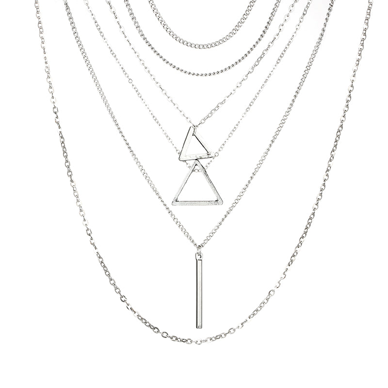 Triangle Bar Layered Necklace 2