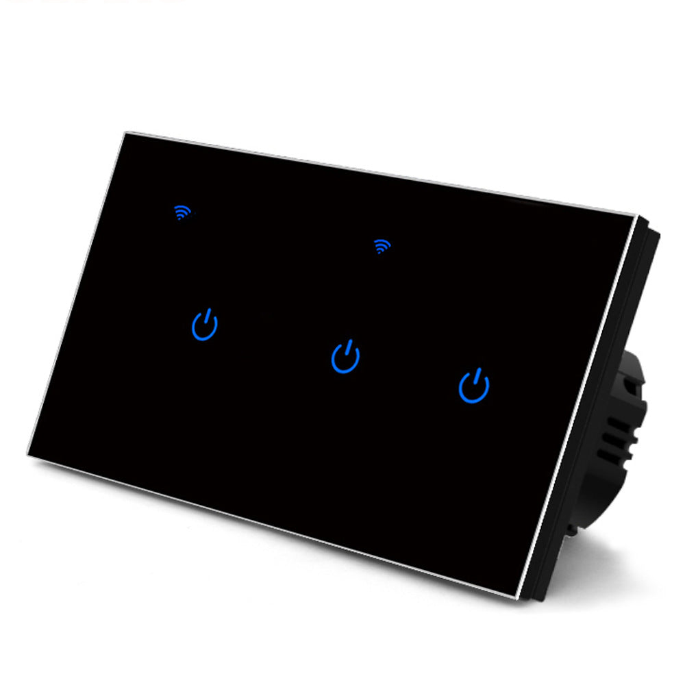 WiFi touch wall switch glass panel in white and black