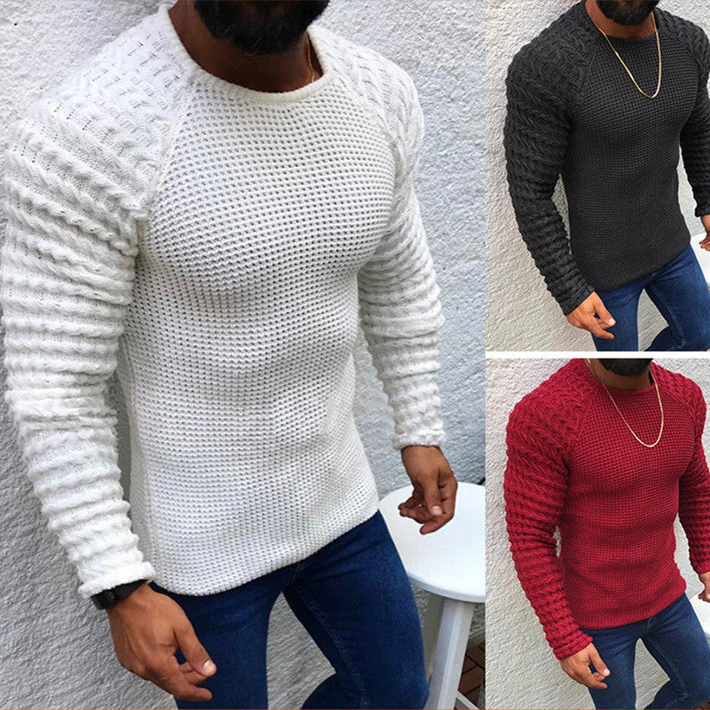 Men's textured knit pullover sweater – view 1