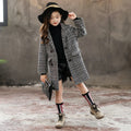 Girls' Houndstooth Plaid Winter Coat - view 4