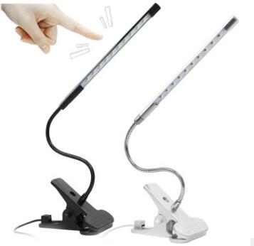 Black clip-on flexible USB LED reading lamp – view 1