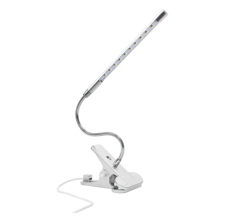 Black clip-on flexible USB LED reading lamp – view 5
