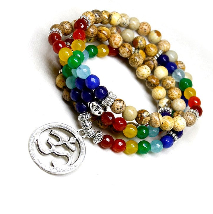 Chakra Mala Wrap Bracelet detail