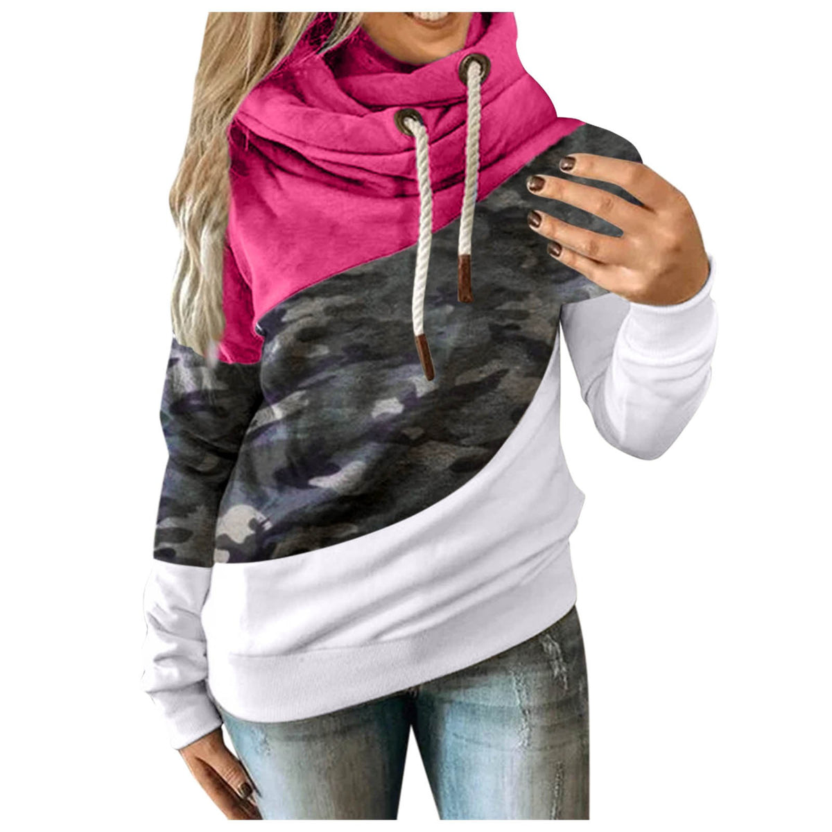 Women's Camo Colour Block Hoodie – view 1