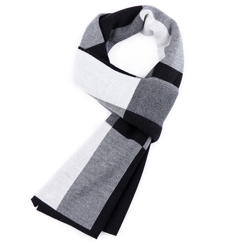Men's Plaid Knit Jacquard Scarf - view 3