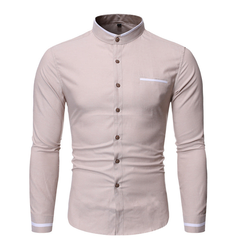 Men's Mandarin Collar Slim Fit Shirt - view 5