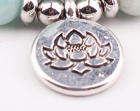 Powder crystal beaded bracelet with silver-tone charm – view 4
