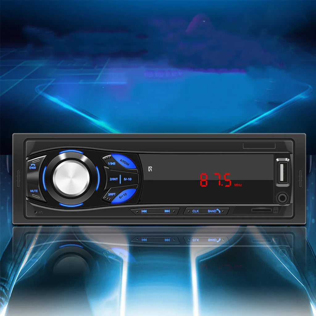 Black Bluetooth car MP3 player with digital tube display and FM transmitter