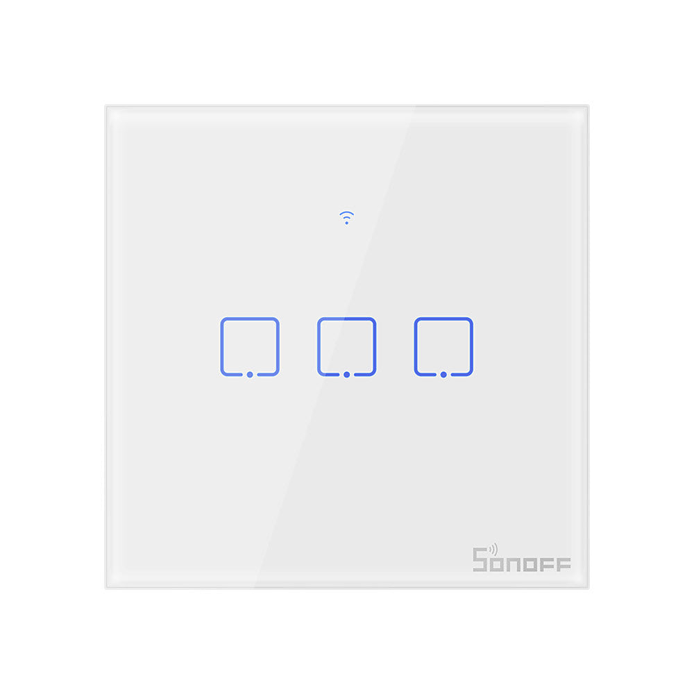 Three-gang smart WiFi touch light switch wall panel