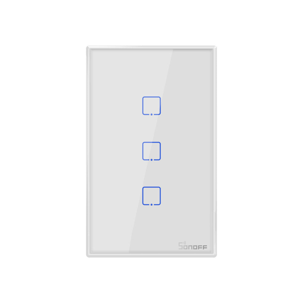 Three-gang smart WiFi touch light switch wall panel