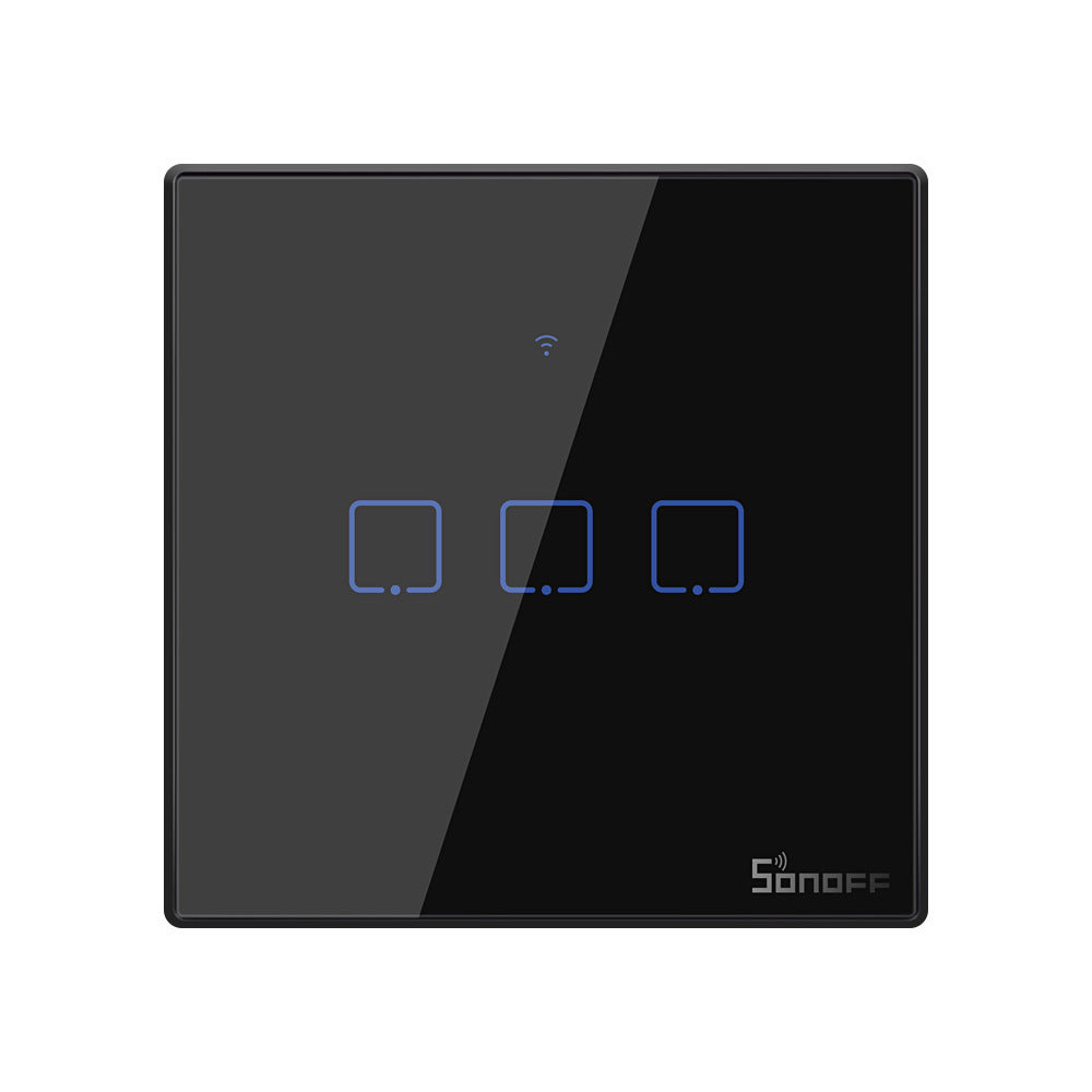 Three-gang smart WiFi touch light switch wall panel