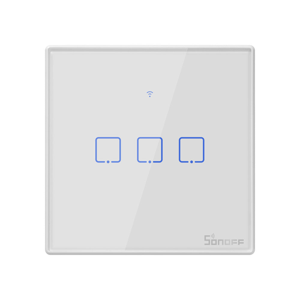 Three-gang smart WiFi touch light switch wall panel