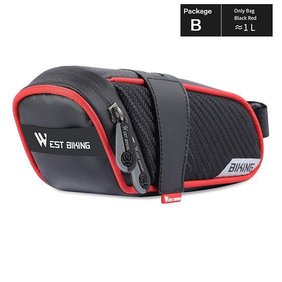 Water-resistant PU saddle bag with clip-net side panel